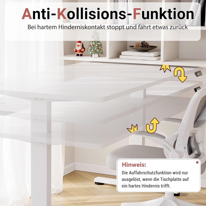 Стіл з регульованою висотою 180 x 80 см, стіл з електричним регулюванням висоти та функцією пам&39яті, ігровий стіл, регульований стіл, комп&39ютерний стіл для офісу, стіл для роботи стоячи, білий 180 x 80 см