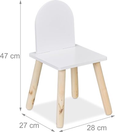 Дитячий комплект меблів Relaxdays, 3 предмети, дитячий стіл з 2 стільцями, для дівчаток та хлопчиків, зона відпочинку для дитячої кімнати, білий/натуральний