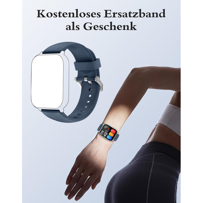 Розумний годинник RUIMEN з функцією телефону, розумний годинник для жінок та чоловіків, фітнес-годинник із HD-сенсорним екраном та моніторингом SpO2, монітором серцевого ритму, монітором сну, крокоміром, режимами кількох тренувань для Android та iOS, сріб