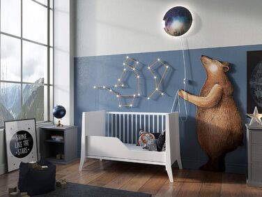 Дитяче ліжечко/спальне місце Love For Sleep 120x60 см із захисним бар&39єром, трансформоване, дитяче ліжко White Mercury, дерев&39яне дитяче ліжко - Дитяче ліжко, Дитяче ліжко, Росте разом з вашою дитиною, Ліжечко