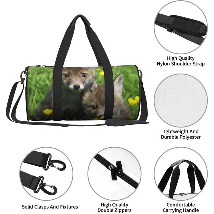 Спортивна сумка-мішок для подорожей, з весняним принтом тварин, чорна, універсальний розмір, дорожня сумка
