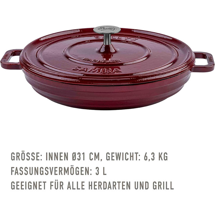 Чавунна каструля Sally's 'Samira deluxe - міцна та високоякісна перлина для ідеального приготування їжі - об'ємом 2,2 літра, для в