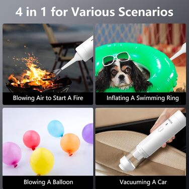 Акумулятор для ручного пилососа KEVIAN, ручний пилосос 12000Pa акумуляторний з швидкою зарядкою USB-C, автомобільний пилосос 2 в 1