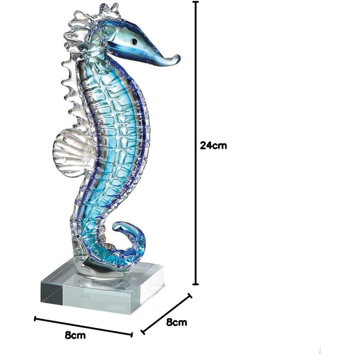 Скляна скульптура Касабланка фігура морського коника Висота 24 см