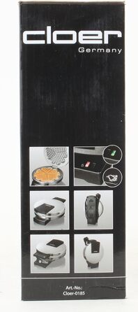 Вафельниця Cloer 185 для вафлі-серця, 930 Вт, розмір вафель 16 см, важкі пластини для випічки, оптичний та акустичний готовий повідомлення, корпус з нержавіючої сталі, нержавіюча сталь, хромована вафля розмір 16 см з сигнальним тоном Chrome