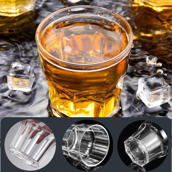 Окуляри ZHANCEN Акрилові склянки для пиття Небиткі пластикові стакани Багаторазові стакани для коктейлів Окуляри для дому, рестора
