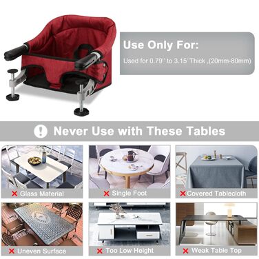 Гачок на стілець, стільчик для годування, складний, портативний, дитяче крісло, високе навантаження, кріплення до швидкого стільця