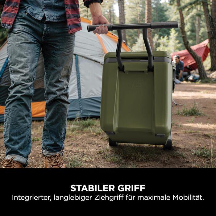 Холодильник Ninja FrostVault з колесами та ізоляцією, з пляшкою Ninja Thirti та пакетом з льодом, вбудованою шухлядою сухої зони для зберігання за температури холодильника, оливково-зелений, FB245AMZEUUKGN 42 л зелений