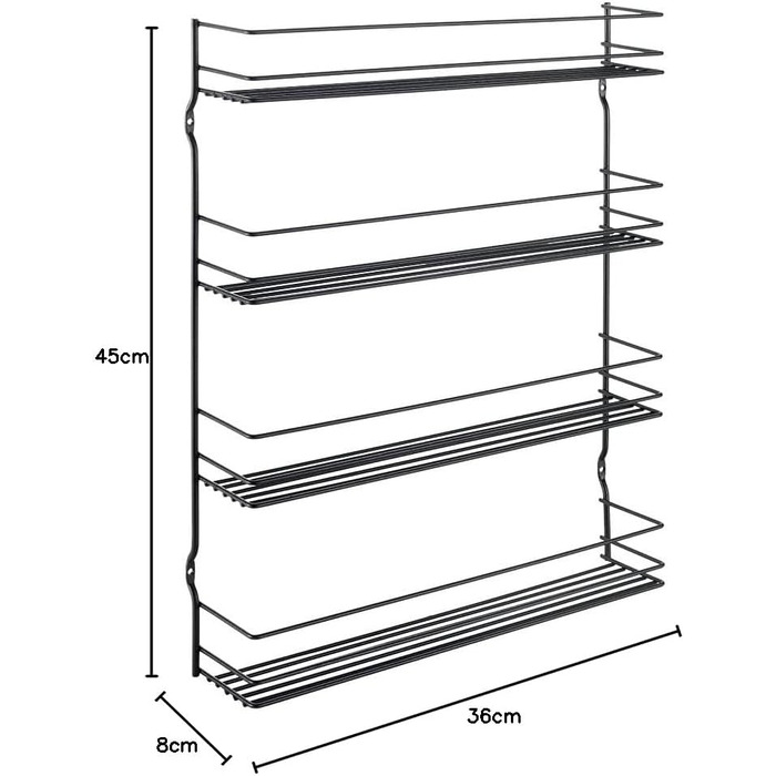 Стійка для спецій Metaltex 361434000 Pepito-4 Lava, 4 полиці, 36 x 8 x 45 см, рустикальний стиль