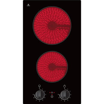 Склокерамічна подвійна конфорка Calor EBK2 DK 9 рівнів потужності 2900 Вт Індикатор залишкового тепла Штепсельні вилки Schuko Низька монтажна глибина 5 см Безкаркасні