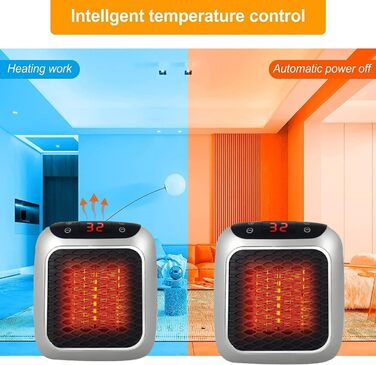 Підключається до мережі з вентилятором та дистанційним керуванням, міні-керамічний вентилятор для ванної кімнати, енергозберігаючий, тихий обігрів, променевий обігрівач потужністю 1200 Вт з 12-годинним таймером, термостатом та захистом від перегріву для с