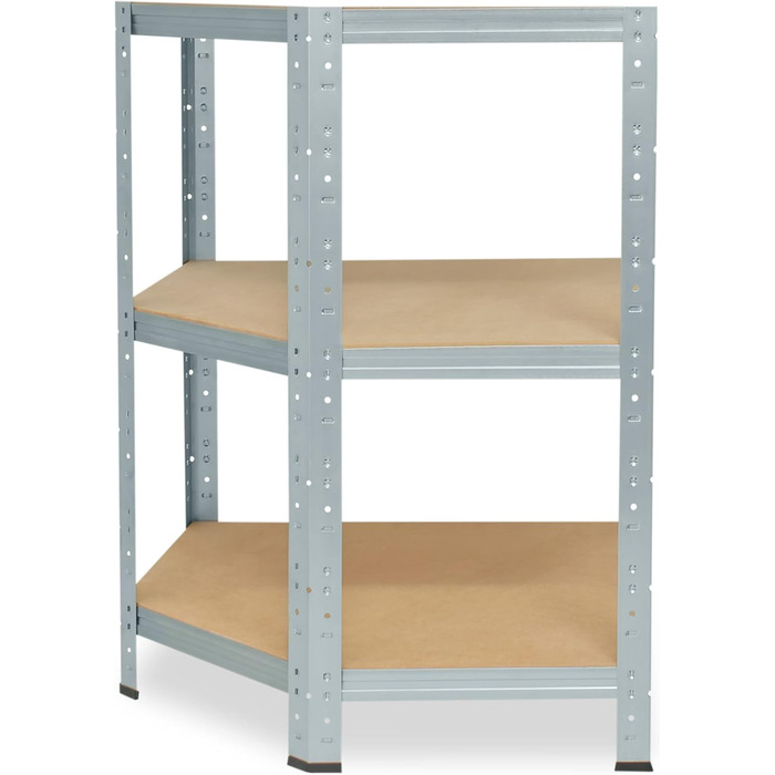 Кутова полиця 90x60x30 см Міцна оцинкована металева полиця, що стоїть на 3 полиці, вантажопідйомність 175 кг кожна / Кутова полиця Міцна кутова полиця / Вставна полиця