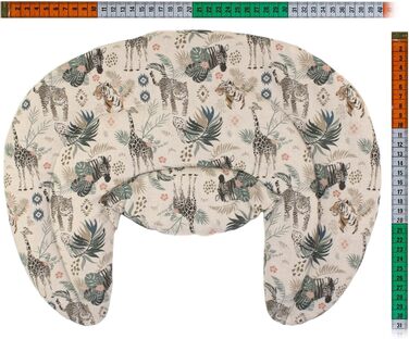 Подушка для шиї зі стійкою, органічна тканина та органічні зерна. Подушка для шиї Дикі тварини, тепла подушка - 2 в 1 - можливе тепло та холод - органічний житньо-пшеничний наповнювач