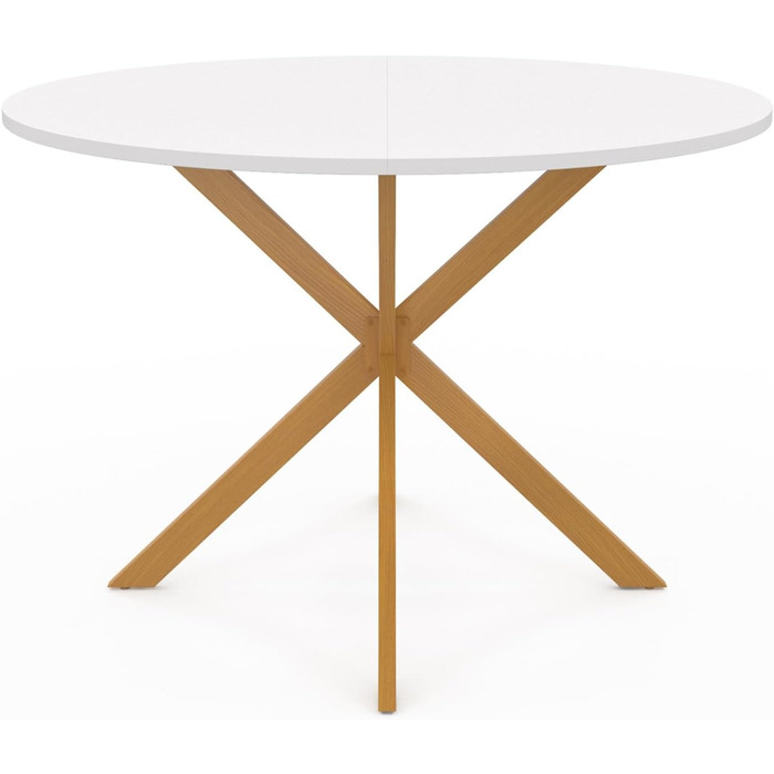 Круглий обідній стіл Gisele на 6 осіб, стільниця на ніжках-павуках, білий, 110 см