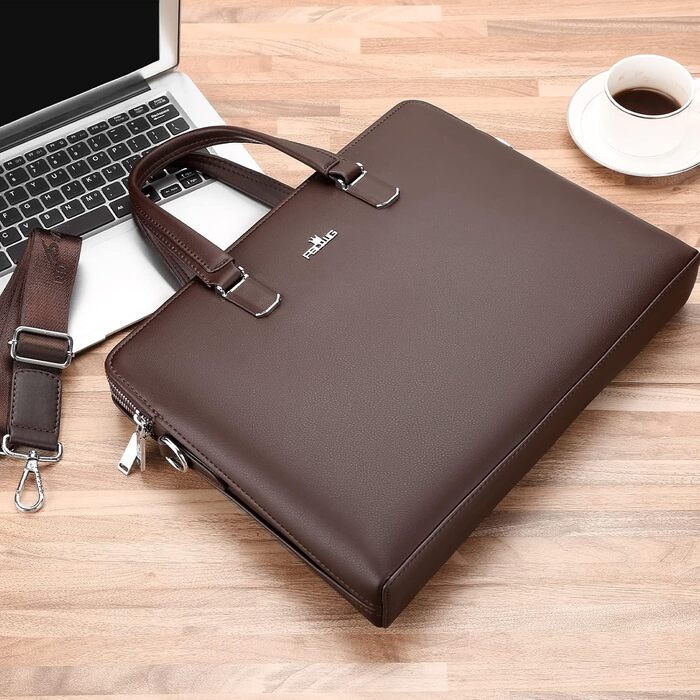 Чоловіча ділова сумка FSD.WG, водонепроникний шкіряний портфель, сумка для ноутбука на плече для бізнесу, школи, подорожей, знімни
