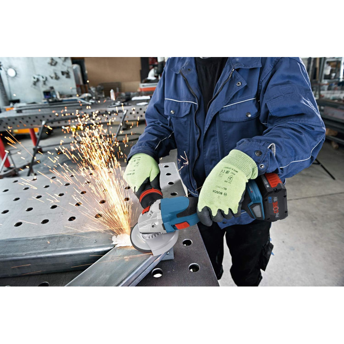 Кутова шліфувальна машина Bosch Professional 18 В System BITURBO GWS 18V-15 C (у комплекті монтажний фланець, захисний кожух, дода