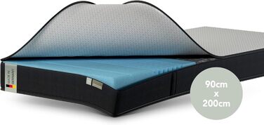 Двосторонній матрац 90x200 см із зоною підтримки хребта та кульшових суглобів - Зручний 7-зонний матрац з холодної піни - Ідеальне зняття тиску та пасивне розтягування м&39язів під час сну 90 x 200 см