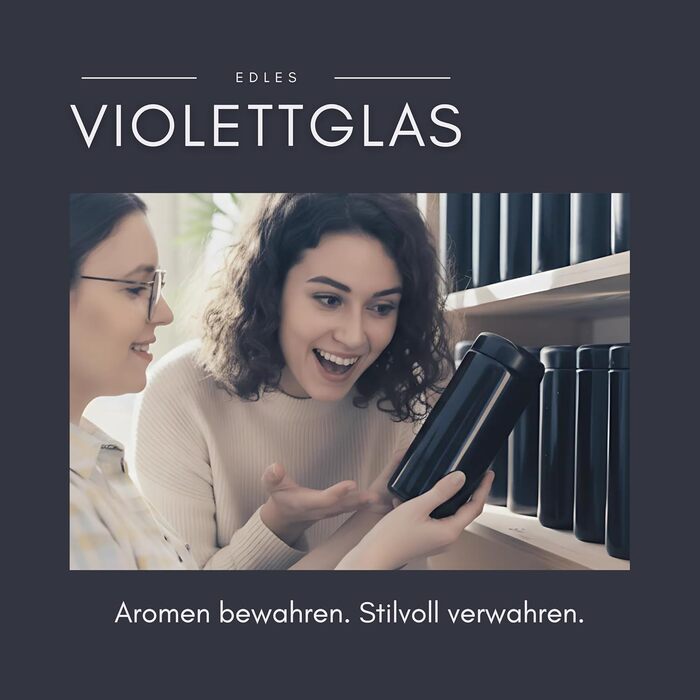 Елегантна скляна банка для зберігання ANCEVIA фіолетового кольору 1000 мл герметична ємність для зберігання з кришкою Банки для зберігання Miron, кришки, що закручуються, скляні контейнери з кришками, наприклад, для рису, мюслі, горіхів, кави, чаю та трав