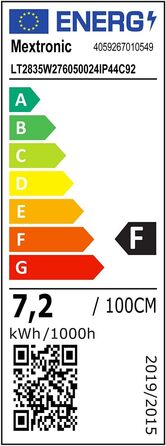 Світлодіодна стрічка Mextronic 2835 Теплий білий (2700K) CRI 92 36W 5 метрів 24V IP44