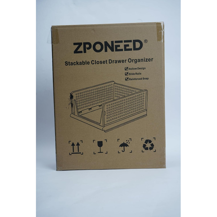 Абелювані коробки для зберігання речей у шафі, складні ящики для зберігання з висувними ящиками, пластикові коробки для зберігання, для спальні, кухні, ванної кімнати, 3 шт. и, розмір L, 3 шт.