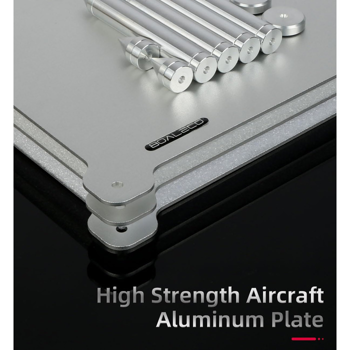 Стійка для аудіокомпонентів Hi-Fi - міцна алюмінієва рама та міцні алюмінієві колони, аудіостійка для Hi-Fi підсилювачів/ЦАП/передпідсилювачів, компактний настільний органайзер для домашніх аудіосистем