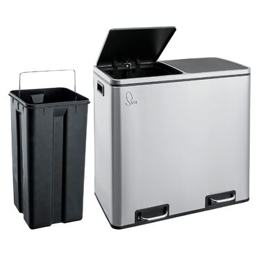 Педальний кошик для сміття на 48 літрів Конструкція кошика для сміття Розділення сміття Кошик для сміття Організація кухні Знімний