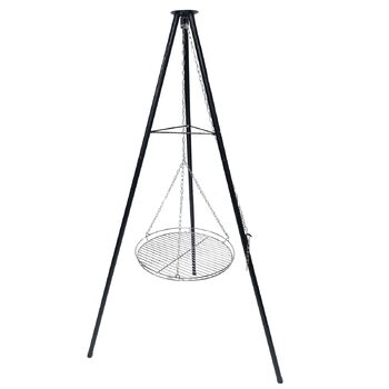 Набір для грилю та приготування на відкритому повітрі штатив-тринога з телескопічною конструкцією, решітка для грилю, гак для підвішування, велика площа для приготування