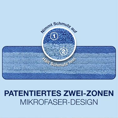 Набір чохлів для швабр Bona з 3 чохлами для швабр, ганчіркою для підлоги, мікрофібровою подушечкою для чищення з двозонним дизайно
