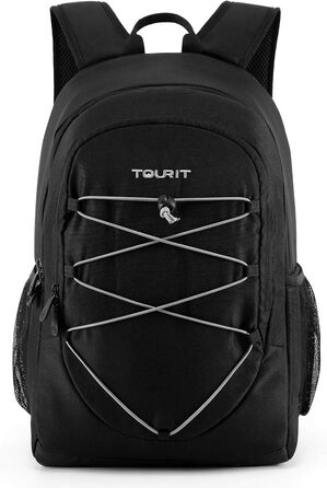 Рюкзак-холодильник TOURIT 25L, водонепроникний, надлегкий, для пікніків, кемпінгу, походів, барбекю, чорний