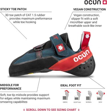 Чоловічі балетки Ocun x Ballet Flat 44 EU, петрольно-червоні