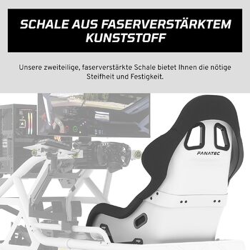 Сидіння FANATEC ClubSport GT Sim Racing для кокпіта міцність та жорсткість, армована волокном оболонка, дихаюча тканина, поперекова підтримка білий колір