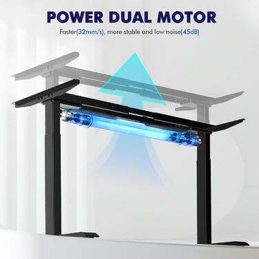 Регульована по висоті рама столу AIMEZO з 2 двигунами, електрична рама столу з 2 напрямками, регулювання висоти, функція пам&39яті та запобігання зіткненням, чорна - 2