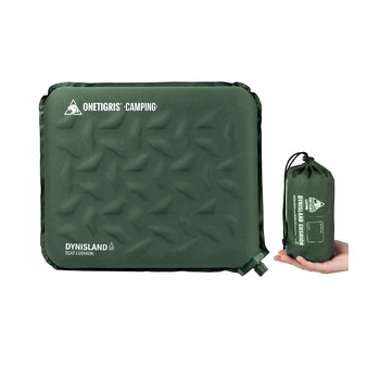 Самонадувальна подушка для сидіння 41 x 33 x 4 см, Складана подушка для сидіння на вулиці, Надлегка подушка для кемпінгу 150 г, Надувна подушка для походів, пікніків, Зелений рейнджер