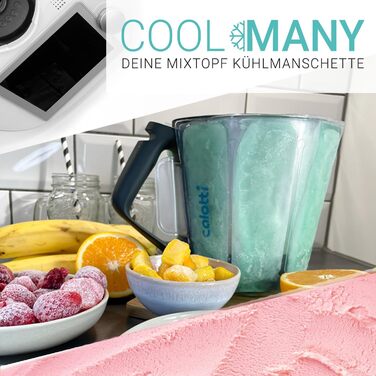Ваш охолоджуючий рукав для міксерної чаші Thermomix TM6, TM5 і TM31. Просто зачепіть і закрутіть навколо миски для змішування та остудіть. Тримає миску для змішування в прохолоді протягом години. TM5, TM6 і TM31 Монетний двір