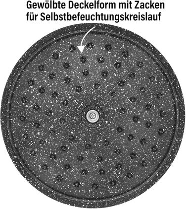 Кокотниця з кришкою індукційна 20 см, 2,6 л, лита алюмінієва каструля з покриттям з частинок справжнього каменю, каструля для запі