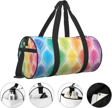 Яскрава дорожня сумка Райдуга, спортивна сумка для чоловіків та жінок, сумка-мішок з градієнтом та візерунком листя