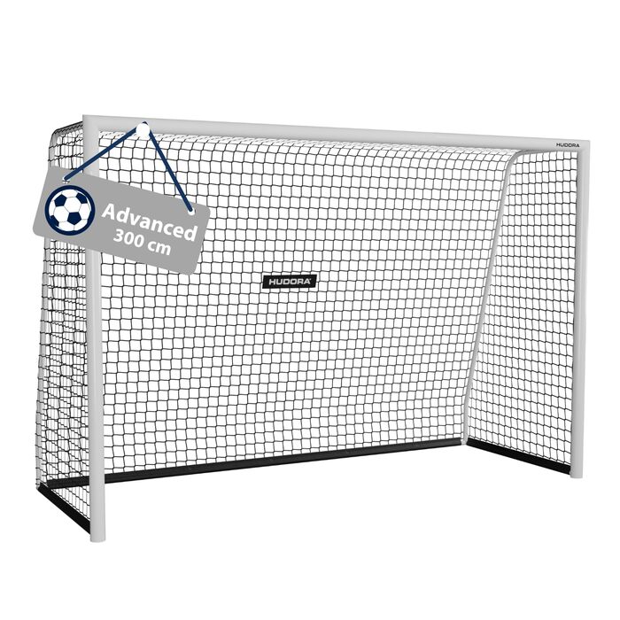 Футбольні ворота HUDORA Advanced 120/180/240/300 - Футбольні ворота для дітей/молоді та дорослих - Вуличні футбольні ворота для саду - Всепогодні та стабільні тренувальні футбольні ворота з щільною сіткою 300 см