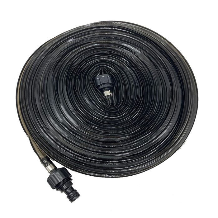 Шланг для поливу Relaxdays, 20 м, для газонів та клумб, плоский, з отворами, шланг-розпилювач, для саду, чорний