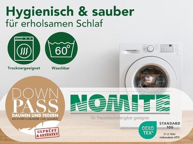 Пухова подушка DREAMSTAR 40 x 80 см 3-камерна пухова подушка Пухова та пір&39яна подушка 40 x 80 см Сертифікована подушка Oeko-Tex Найвища готельна якість Підходить для алергіків Бавовна 40 x 80 см