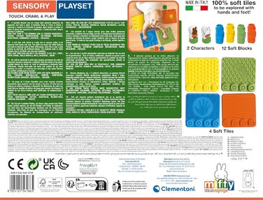 Мякі кубики Clemmy - Міфі Сенсорний набір - Кубики та персонаж Міфі, українська мова, розвиваюча іграшка для дітей від 18 до 36 місяців, виготовлено в Італії, 56186 -