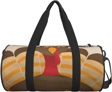 Дорожня сумка з дизайном Щасливого Дня Подяки (індичка з кленовим листям), спортивна сумка для чоловіків та жінок, сумка-мішок, спортивна дорожня сумка