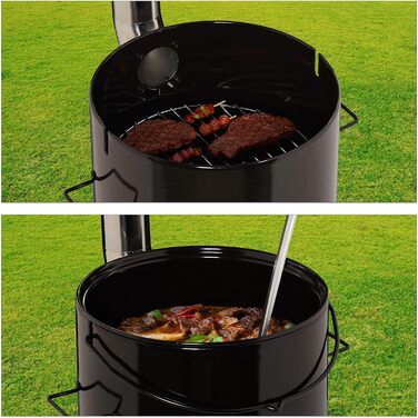 Казан для гуляшу, емальований, казан для гуляшу з кришкою, 14 літрів, з решіткою-гриль, для польової кухні на відкритому повітрі,