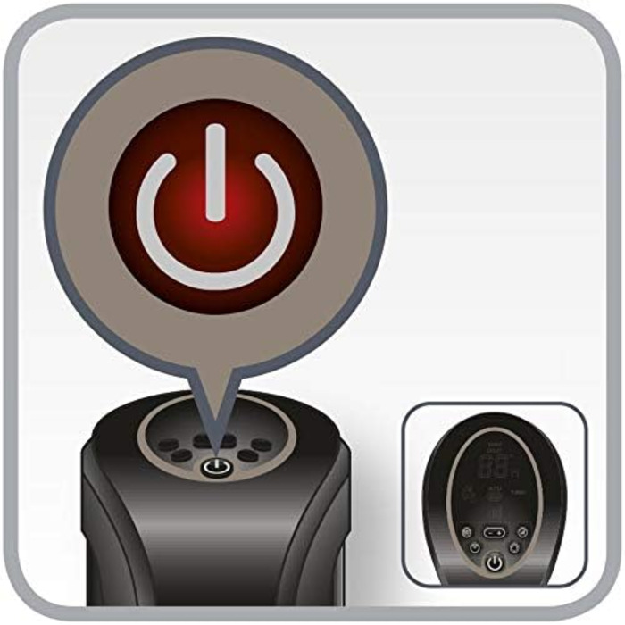 Вт Електричний обігрівач Енергозберігаючий Для використання в приміщенні, Чорний, 22,5 x 21,8 x 81,5 см, 1-в-1 обігрів, 9420 Intense Comfort Hot Ceramic Tower Heater Fan 2400