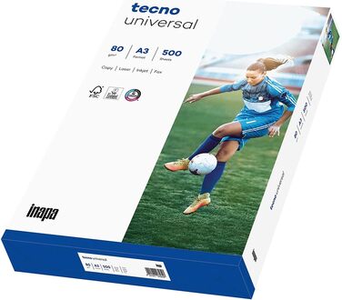 Принтер/копіювальний папір inapa tecno Universal 80 г/м, A3, 500 аркушів, білий Універсальний папір