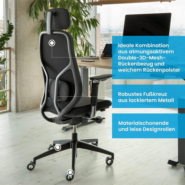 Ергономічне офісне крісло Ergotopia MasterBack Pro ПЕРЕМОЖЕЦЬ ТЕСТУ Ергономічне офісне крісло з 3D-механізмом нахилу та 5D-підлокітниками ідеальне поворотне крісло для офісу та домашнього офісу