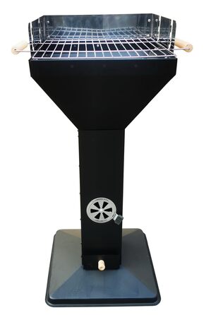 Гриль-колона з димарем, квадратний, чорний 2748