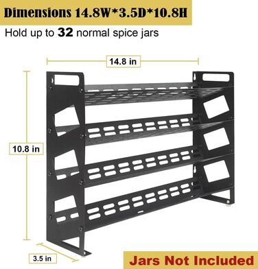 Рівнева полиця Spice для стільниці, шафи або настінного монтажу, 4 відділення для зберігання, 4-