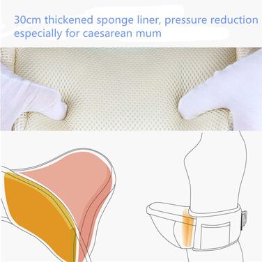 Ергономічна люлька-переноска з плечовим ременем, кріслом на талії для перенесення малюків, мала вага та економія праці