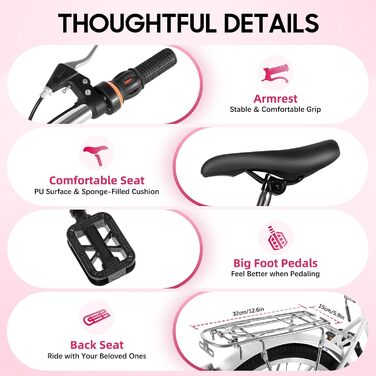 Преміальний 20-дюймовий велосипед для дівчаток, 6 швидкостей, рожевий, рама з вуглецевої сталі з передніми та задніми гальмами, регулювання висоти для зросту 145-165 см, максимальне навантаження 90 кг