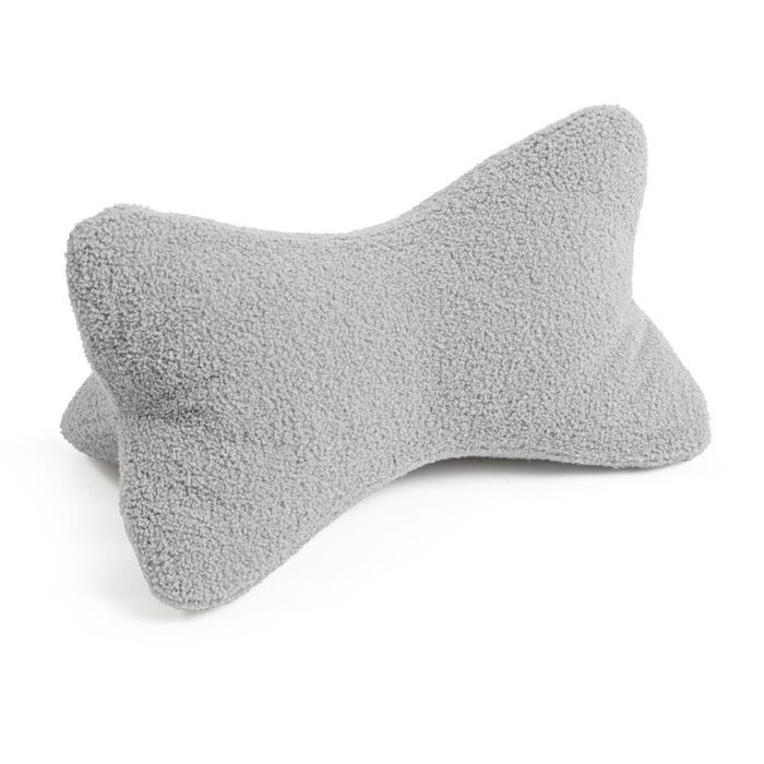 Подушка для читання, флісовий сірий колір - Ергономічна форма для підтримки шиї або попереку, гнучка опора для книг, електронних книг або планшетів, подушка/подушка для читання 44 x 26 см